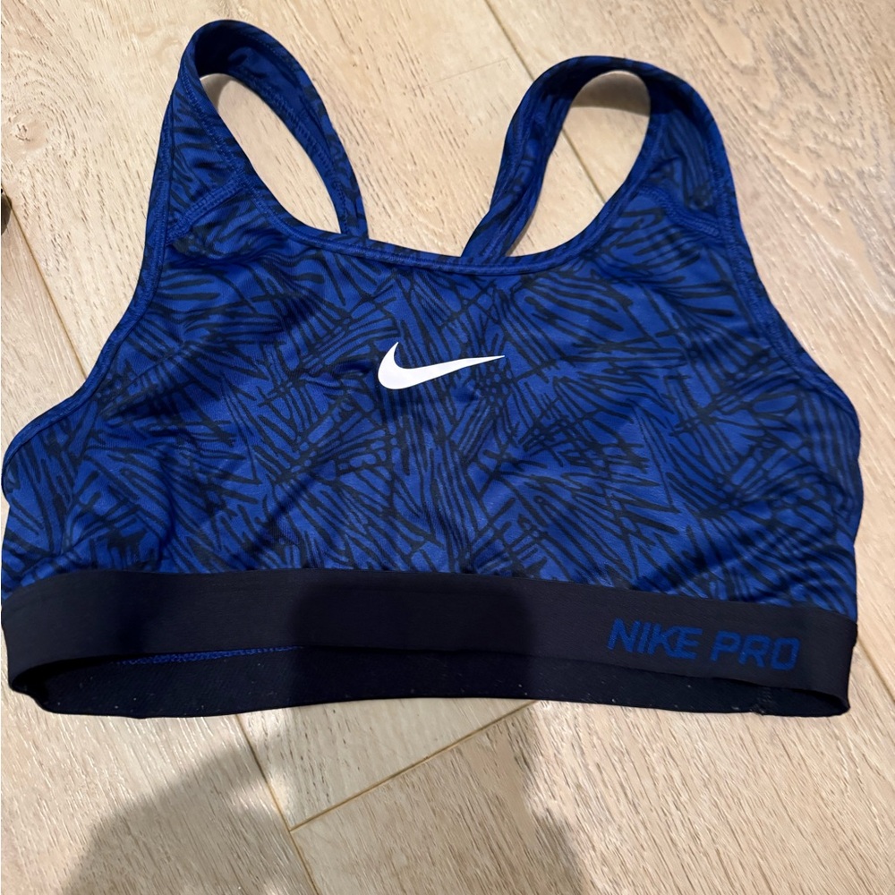 Nike Pro Women's Patterned Blue Sports Bra size medium